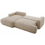 Narożnik RINA L - strona lewa - beżowy, szenil grubo tkany