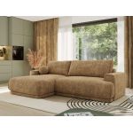 Narożnik RINA L - strona lewa - jasnobrązowy, szenil grubo tkany