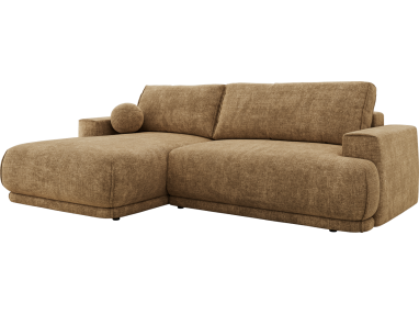 Narożnik RINA L - strona lewa - jasnobrązowy, szenil grubo tkany