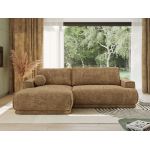 Narożnik RINA L - strona lewa - jasnobrązowy, szenil grubo tkany