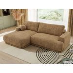 Narożnik RINA L - strona lewa - jasnobrązowy, szenil grubo tkany