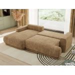 Narożnik RINA L - strona lewa - jasnobrązowy, szenil grubo tkany