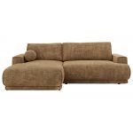 Narożnik RINA L - strona lewa - jasnobrązowy, szenil grubo tkany