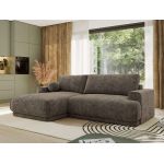 Narożnik RINA L - strona lewa - brązowy, szenil grubo tkany