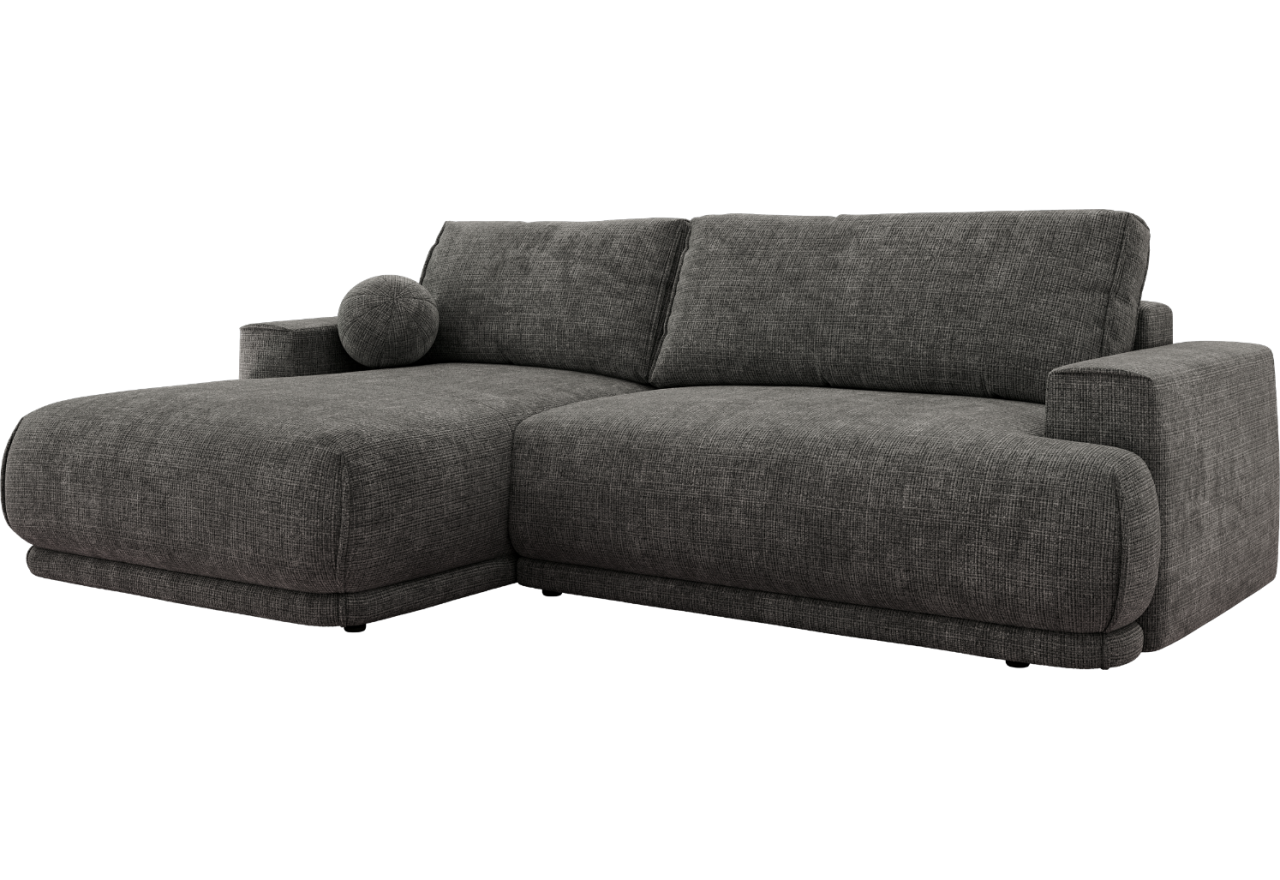 Narożnik RINA L - strona lewa - brązowy, szenil grubo tkany