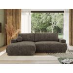 Narożnik RINA L - strona lewa - brązowy, szenil grubo tkany