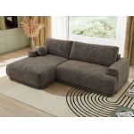 Narożnik RINA L - strona lewa - brązowy, szenil grubo tkany