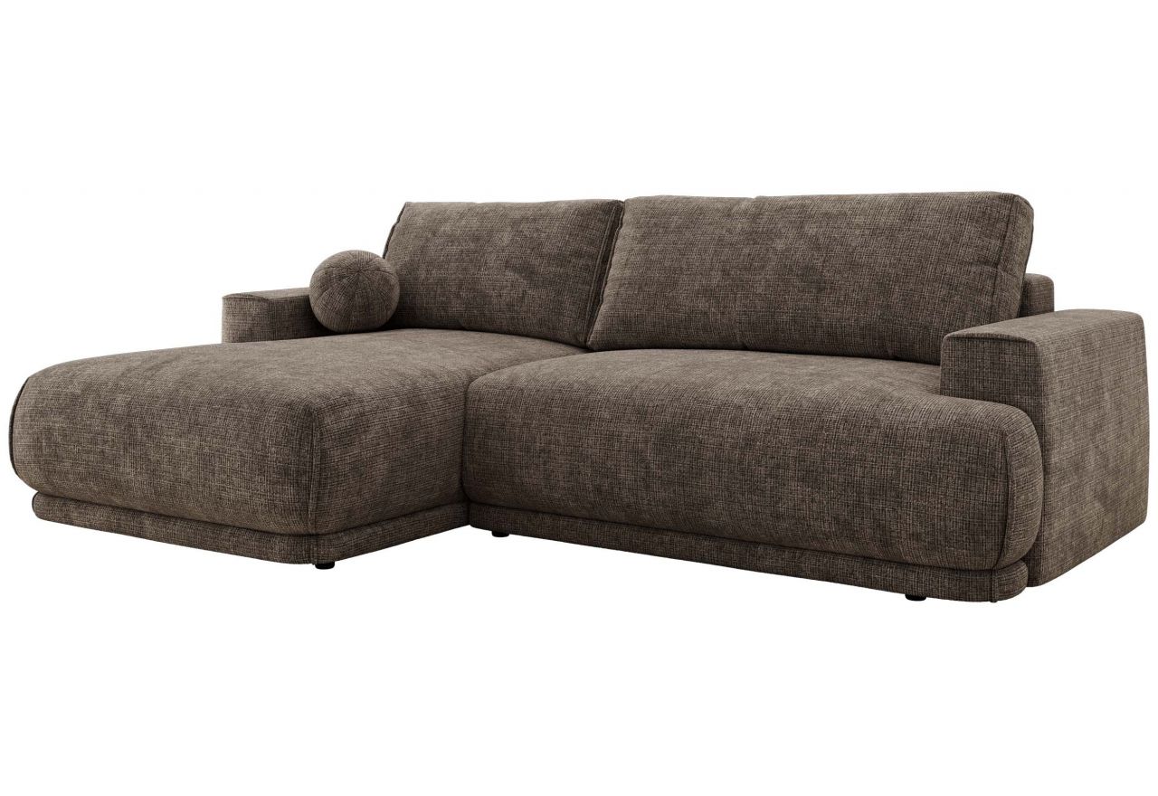 Narożnik RINA L - strona lewa - brązowy, szenil grubo tkany