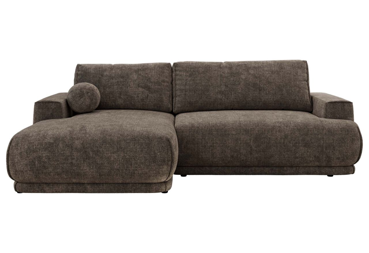 Narożnik RINA L - strona lewa - brązowy, szenil grubo tkany