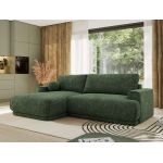 Narożnik RINA L - strona lewa - ciemnozielony, szenil grubo tkany