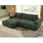 Narożnik RINA L - strona lewa - ciemnozielony, szenil grubo tkany