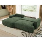 Narożnik RINA L - strona lewa - ciemnozielony, szenil grubo tkany