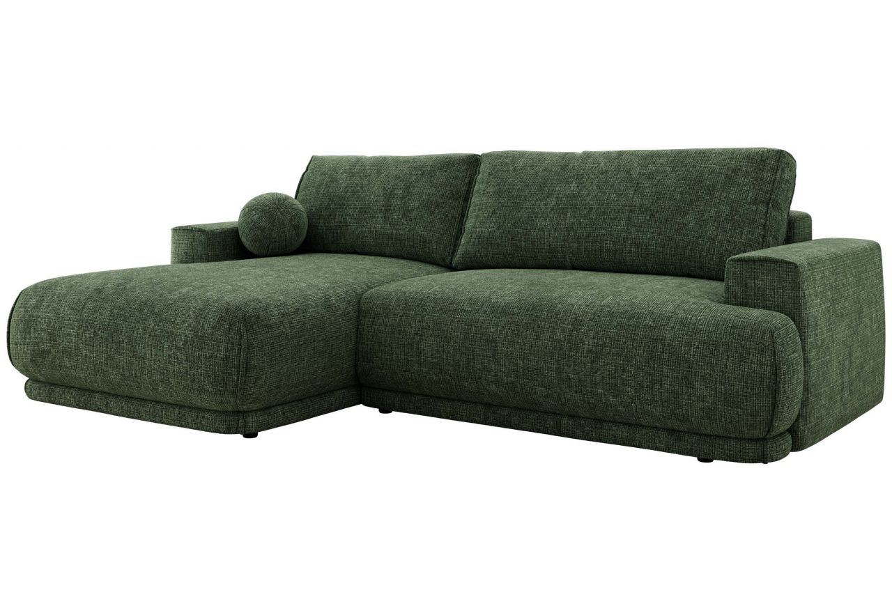 Narożnik RINA L - strona lewa - ciemnozielony, szenil grubo tkany