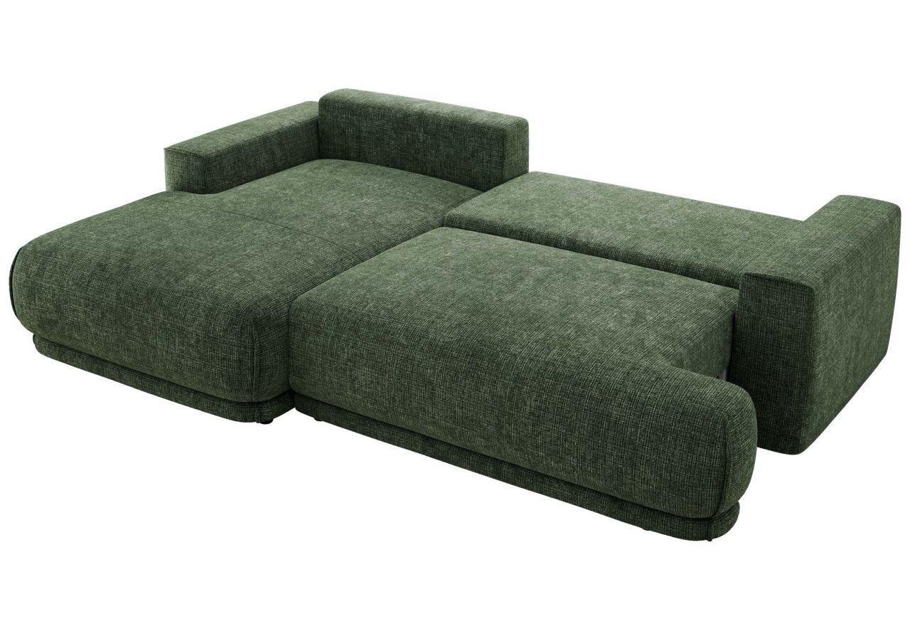 Narożnik RINA L - strona lewa - ciemnozielony, szenil grubo tkany