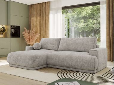 Narożnik RINA L - strona lewa - jasnoszary, szenil grubo tkany