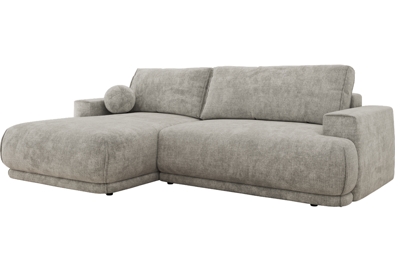 Narożnik RINA L - strona lewa - jasnoszary, szenil grubo tkany