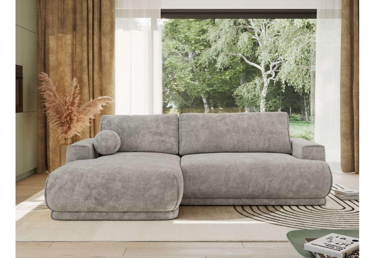 Narożnik RINA L - strona lewa - jasnoszary, szenil grubo tkany