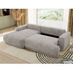 Narożnik RINA L - strona lewa - jasnoszary, szenil grubo tkany