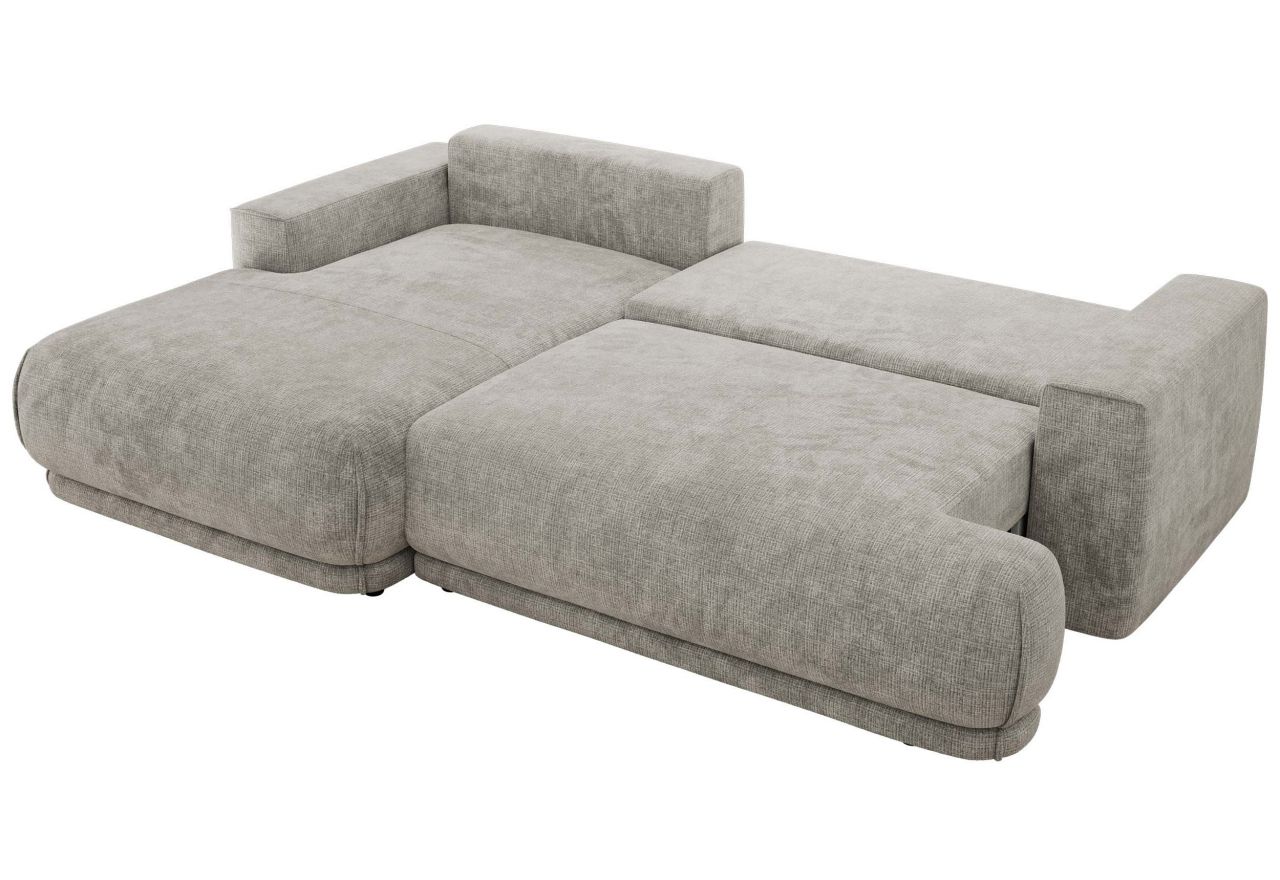 Narożnik RINA L - strona lewa - jasnoszary, szenil grubo tkany