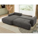 Narożnik RINA L - strona lewa - szary, szenil grubo tkany