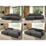 Narożnik RINA L - strona lewa - szary, szenil grubo tkany