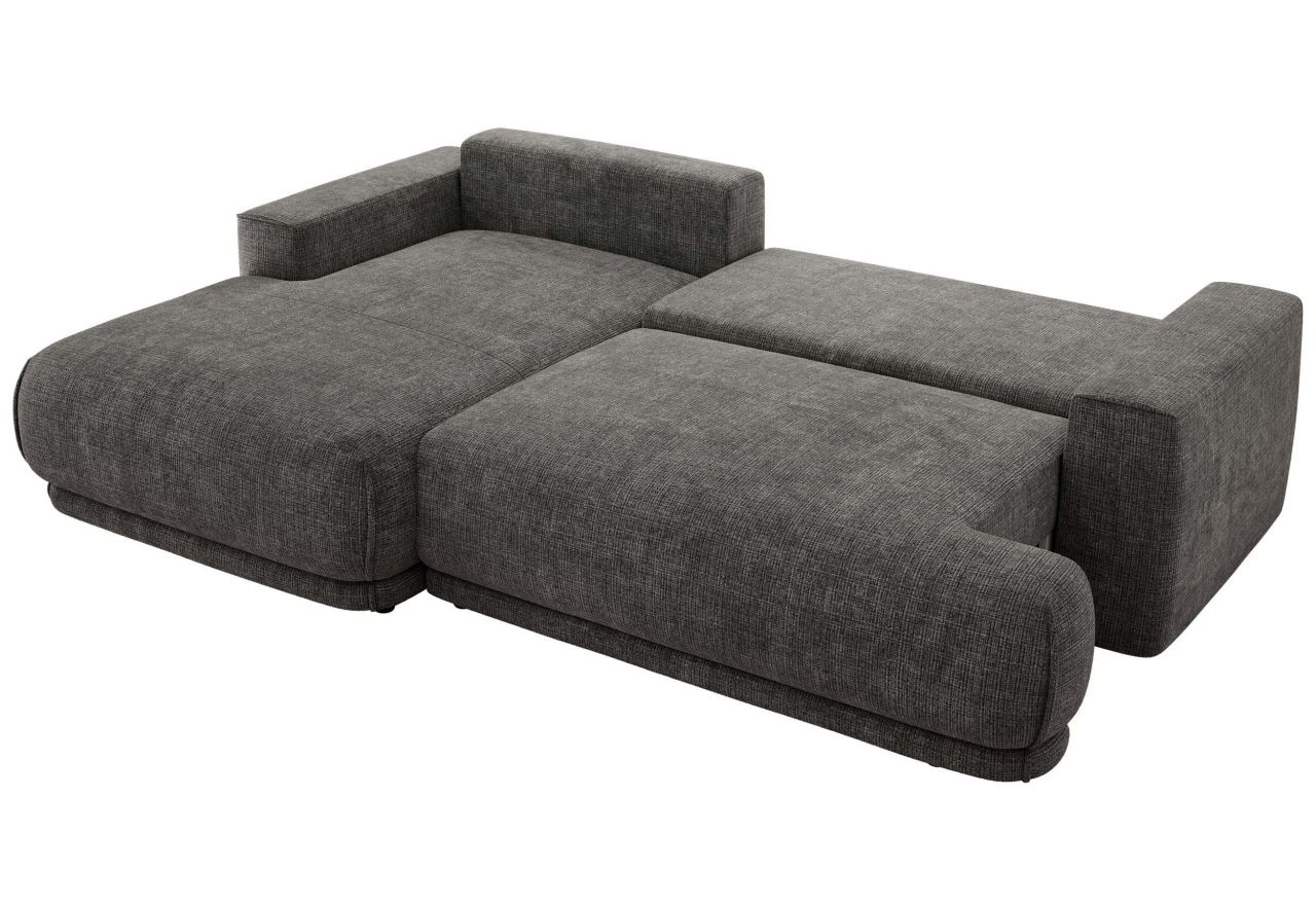 Narożnik RINA L - strona lewa - szary, szenil grubo tkany