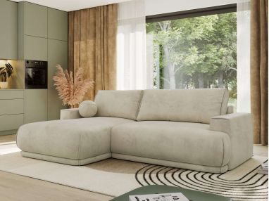 Narożnik RINA L - strona lewa - beżowy, welwet