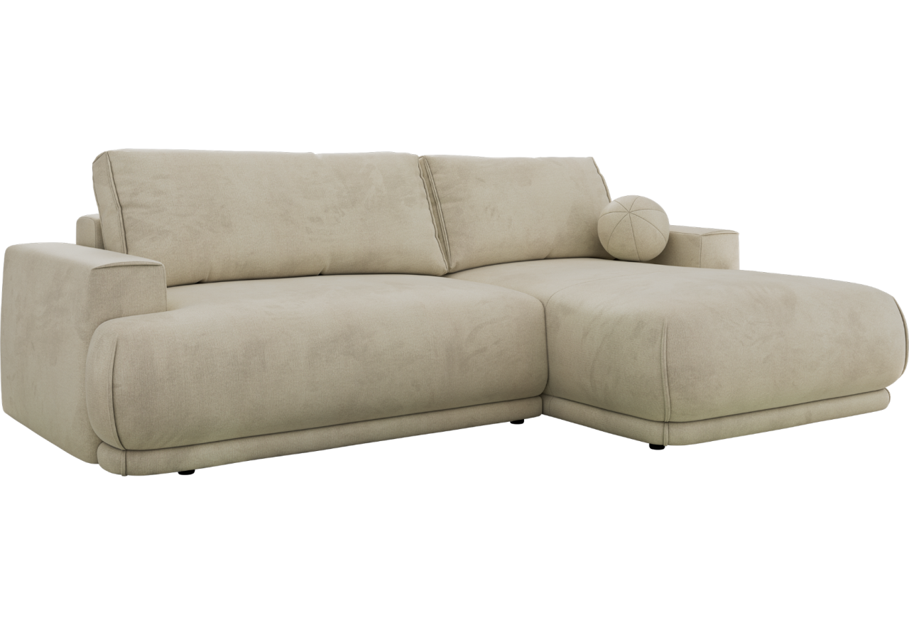 Narożnik RINA L - strona lewa - beżowy, welwet