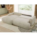 Narożnik RINA L - strona lewa - beżowy, welwet