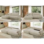 Narożnik RINA L - strona lewa - beżowy, welwet