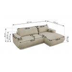 Narożnik RINA L - strona lewa - beżowy, welwet