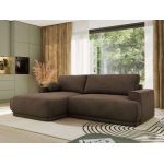 Narożnik RINA L - strona lewa - brązowy, welwet