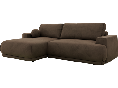 Narożnik RINA L - strona lewa - brązowy, welwet