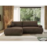 Narożnik RINA L - strona lewa - brązowy, welwet