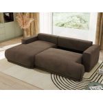 Narożnik RINA L - strona lewa - brązowy, welwet