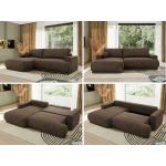 Narożnik RINA L - strona lewa - brązowy, welwet