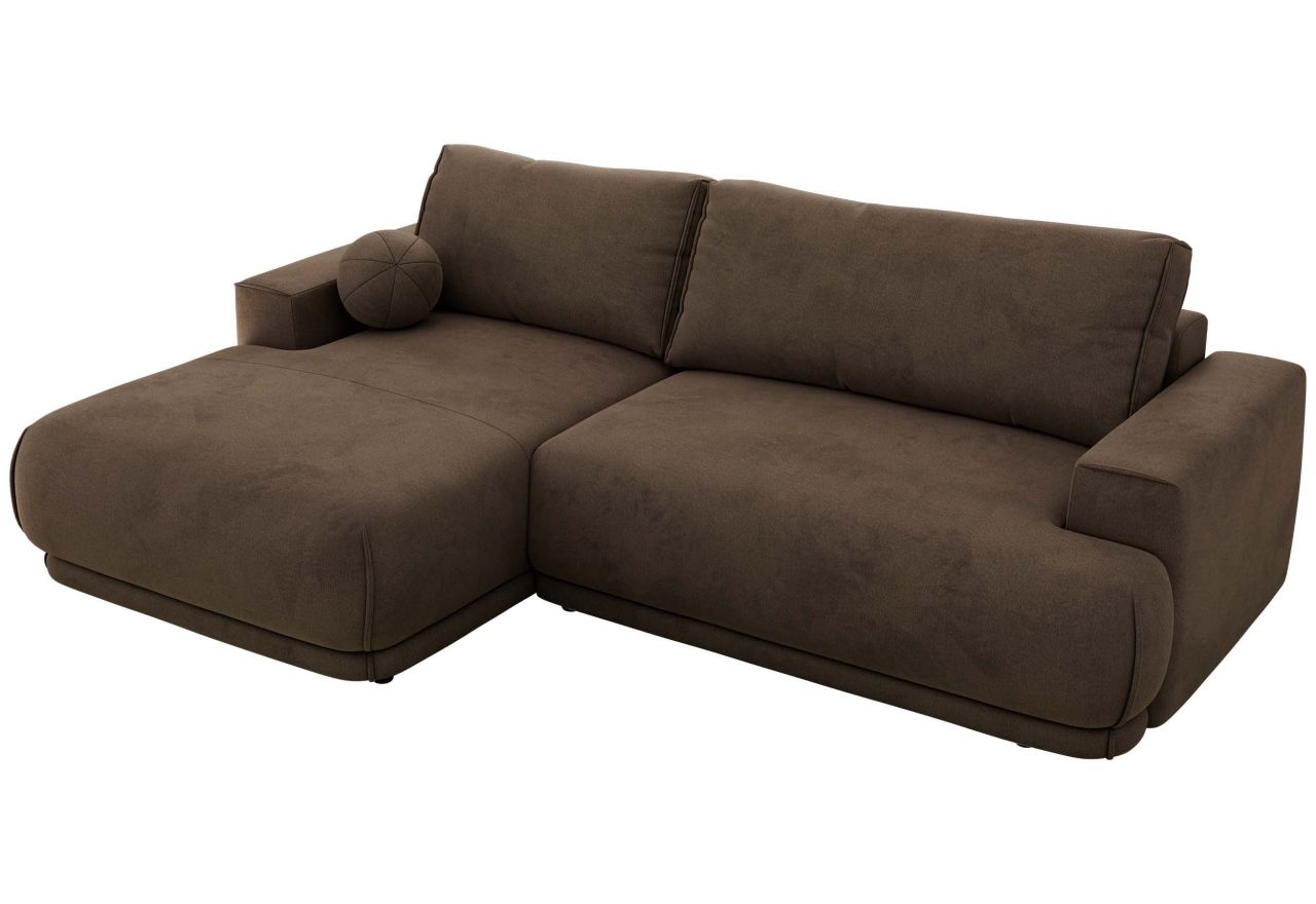 Narożnik RINA L - strona lewa - brązowy, welwet