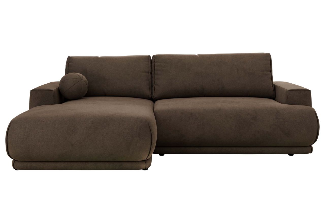 Narożnik RINA L - strona lewa - brązowy, welwet