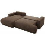 Narożnik RINA L - strona lewa - brązowy, welwet