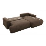 Narożnik RINA L - strona lewa - brązowy, welwet