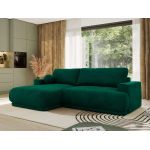 Narożnik RINA L - strona lewa - ciemnozielony, welwet