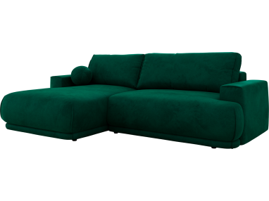 Narożnik RINA L - strona lewa - ciemnozielony, welwet