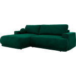 Narożnik RINA L - strona lewa - ciemnozielony, welwet