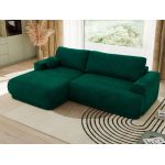 Narożnik RINA L - strona lewa - ciemnozielony, welwet