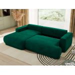 Narożnik RINA L - strona lewa - ciemnozielony, welwet