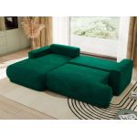 Narożnik RINA L - strona lewa - ciemnozielony, welwet