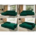 Narożnik RINA L - strona lewa - ciemnozielony, welwet