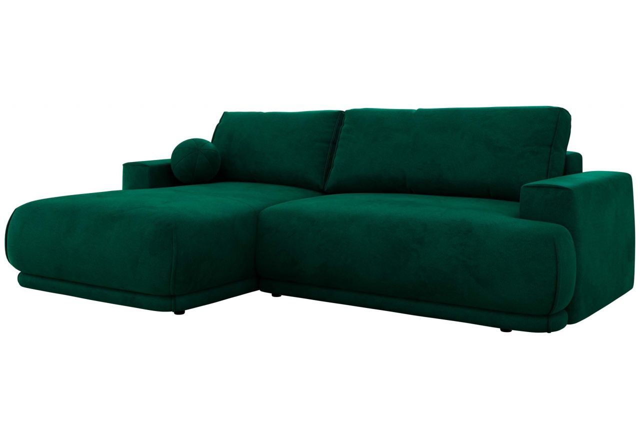 Narożnik RINA L - strona lewa - ciemnozielony, welwet