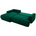Narożnik RINA L - strona lewa - ciemnozielony, welwet
