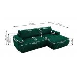 Narożnik RINA L - strona lewa - ciemnozielony, welwet